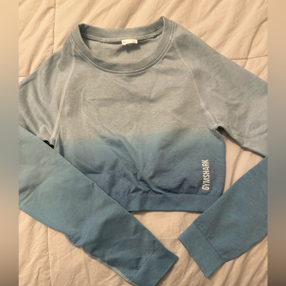 Gymshark adapt ombré blue long sleeve top